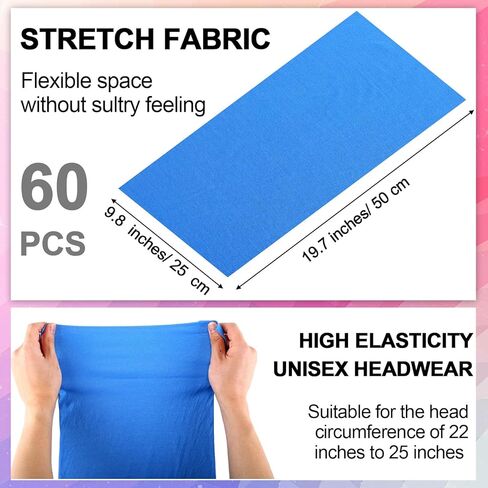 60 Pcs Neck Gaiter Bulk for Men Women Balaclava Face Mask Coverings Seamless Headwear Bandana UV Protection Neck Scarf in Kuwait