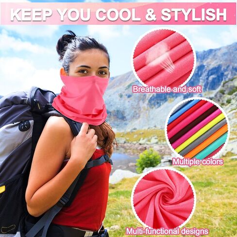60 Pcs Neck Gaiter Bulk for Men Women Balaclava Face Mask Coverings Seamless Headwear Bandana UV Protection Neck Scarf in Kuwait