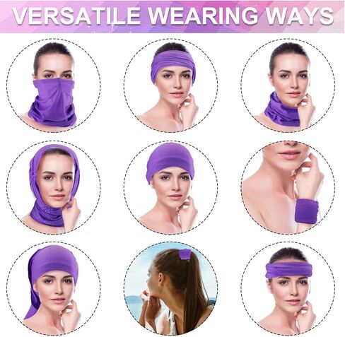 60 Pcs Neck Gaiter Bulk for Men Women Balaclava Face Mask Coverings Seamless Headwear Bandana UV Protection Neck Scarf in Kuwait