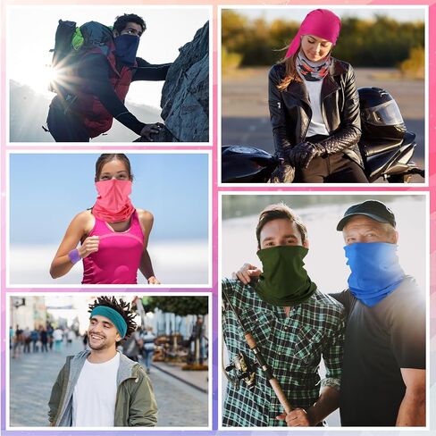 60 Pcs Neck Gaiter Bulk for Men Women Balaclava Face Mask Coverings Seamless Headwear Bandana UV Protection Neck Scarf in Kuwait