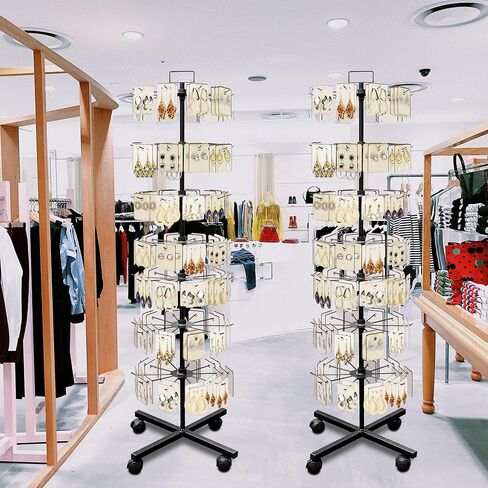 رف عرض دوار 7 طبقات، رف عرض دوار للمجوهرات والقبعات والألعاب، ارتفاع قابل للتعديل، أقصى ارتفاع 67 بوصة in Kuwait