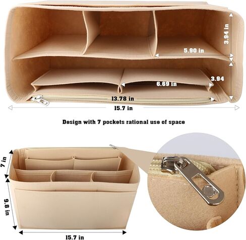 منظم حقيبة الشاطئ متوافق مع حقيبة/حقيبة بوج الكبيرة جدًا، وسحاب مقسم لإكسسوارات الحقائب - فقط للحجم الكبير جدًا in Kuwait
