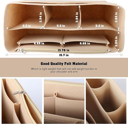 منظم حقيبة الشاطئ متوافق مع حقيبة/حقيبة بوج الكبيرة جدًا، وسحاب مقسم لإكسسوارات الحقائب - فقط للحجم الكبير جدًا in Kuwait