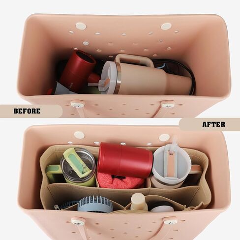 منظم حقيبة الشاطئ متوافق مع حقيبة/حقيبة بوج الكبيرة جدًا، وسحاب مقسم لإكسسوارات الحقائب - فقط للحجم الكبير جدًا in Kuwait