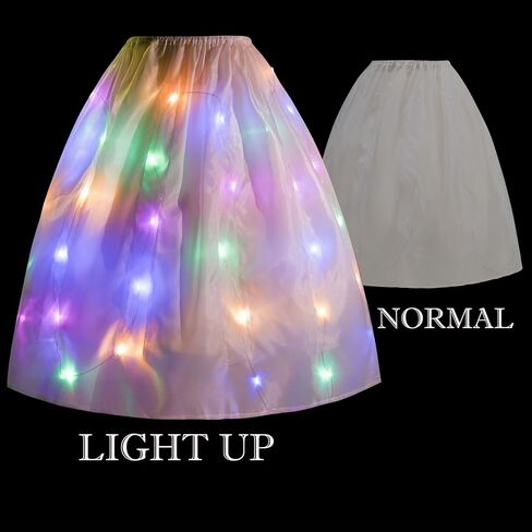 Light Up Princess Dress for Girls,Elsa White Costume Kids with Led Dress Up for Carnival Cosplay Halloween Christmas in Saudi Arabia