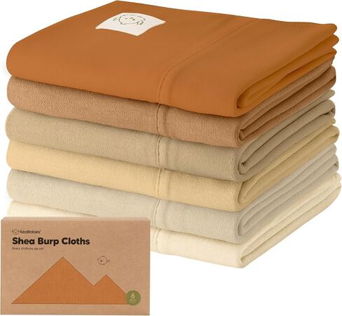 Organic Burp Cloths Baby Boy, Girl, 6-Pack Large Burping Cloths (Neutrals) | 100% Cotton Burp Clothes for Babies, Newborns Spit Up Rags, Super Soft, Absorbent Towels, Gender Neutral, Machine Washable in Saudi Arabia