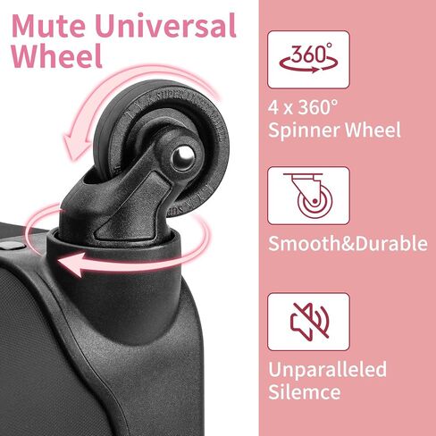 حقيبة كمبيوتر محمول دوارة للنساء من YOREPEK، حقيبة دوارة مقاس 15.6 بوصة مع 4 عجلات دوارة ومقبض تلسكوبي، حقيبة كمبيوتر محمول دوارة مقاومة للماء للعمل/السفر/الأعمال، زهرية in Kuwait