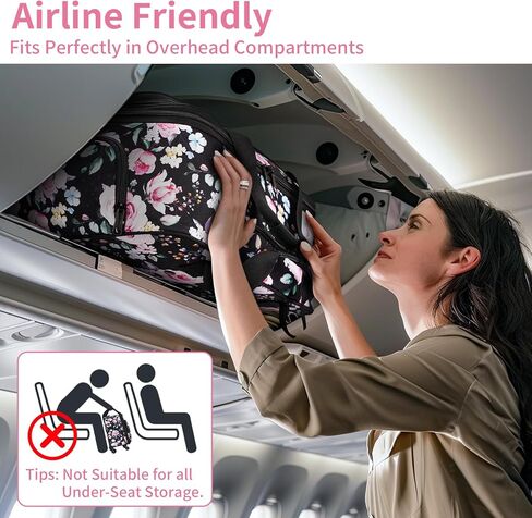 حقيبة كمبيوتر محمول دوارة للنساء من YOREPEK، حقيبة دوارة مقاس 15.6 بوصة مع 4 عجلات دوارة ومقبض تلسكوبي، حقيبة كمبيوتر محمول دوارة مقاومة للماء للعمل/السفر/الأعمال، زهرية in Kuwait