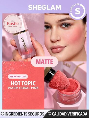 SHEGLAM Makeup - Color Bloom Liquid Blush Matte Finish - Long-wearing Waterproof Gel-Cream Blush with Sponge Tip Applicator (Cutie Pie) in Saudi Arabia