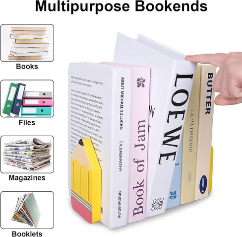 الحوت 2PCS قلم رصاص على شكل الخشب الدفتين العودة إلى المدرسة الخشب الدفتين قلم رصاص أصفر كتاب خشبي يقف لطيف غير زلق سدادات الكتب للكتب الثقيلة مكتب المنزل مكتبة المدرسة المطبخ in Saudi Arabia