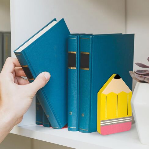 الحوت 2PCS قلم رصاص على شكل الخشب الدفتين العودة إلى المدرسة الخشب الدفتين قلم رصاص أصفر كتاب خشبي يقف لطيف غير زلق سدادات الكتب للكتب الثقيلة مكتب المنزل مكتبة المدرسة المطبخ in Saudi Arabia