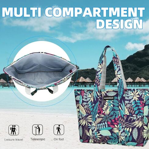 TianYaOutDoor Travel Beach Bag for Women Waterproof Sandproof Beach Tote Bag with Zipper Large Pool Bag Gym Bag (Slippers) in Kuwait