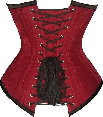 luvsecretlingerie Heavy Duty 26 Double Steel Boned Waist Training Velvet Underbust Tight Shaper Corset #8023-VE in Kuwait