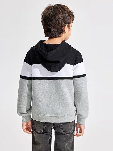Haloumoning Boys Color Block Pullover Hoodies Kids Fashion Hooded Sweatshirts with Kangaroo Pockets in Saudi Arabia