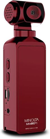 Minolta MN4KP1 4K Ultra HD Wi-Fi Enabled Pocket Camcorder, Red in Saudi Arabia
