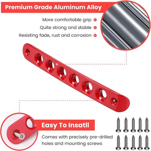 E-cowlboy Grab Handle Inserts Cover+Push Button Knobs Cover Trim for Jeep Wrangler JK JKU Sahara Rubicon Unlimited 2007-2018 Exterior Door Handle Decoration Accessories Aluminum (Red) in Kuwait