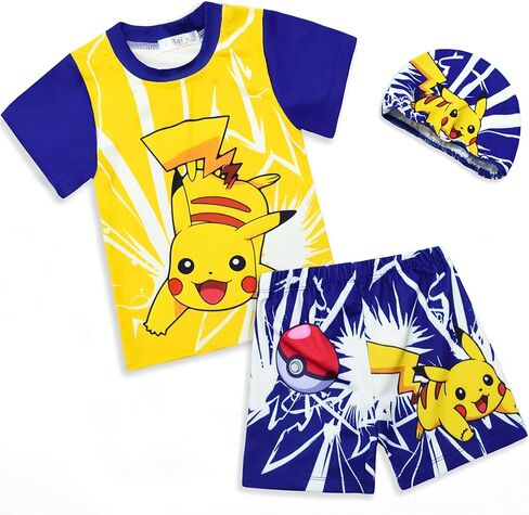 Toddlers and Baby Boys' 3-Piece Swimsuit Summer Swimwear Rash Guard Bathing Suits Sun Protection Swimsuits Beachwear in Saudi Arabia