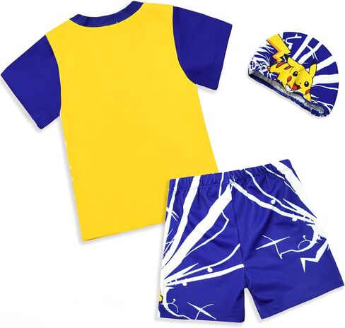 Toddlers and Baby Boys' 3-Piece Swimsuit Summer Swimwear Rash Guard Bathing Suits Sun Protection Swimsuits Beachwear in Saudi Arabia