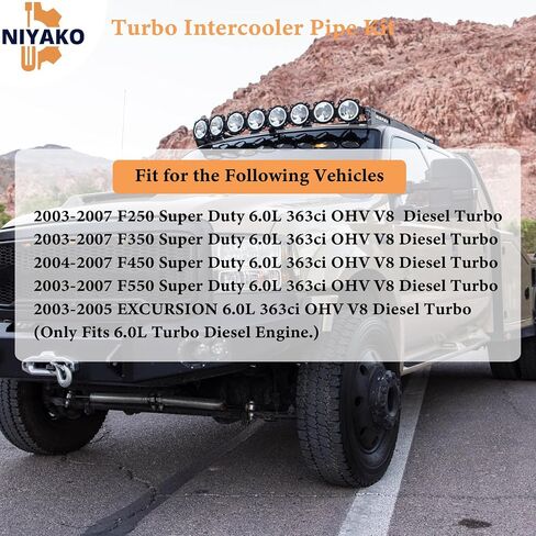 Turbo Intercooler Pipe Kit CAC Tubes and Boot Kit Fit 2003-2007 F250 F350 F450 F550 in Saudi Arabia