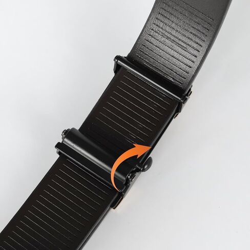 Men&Womens Leather Dress Belt Business Automatic Buckle Belt Color:Black Silver Gold in Saudi Arabia