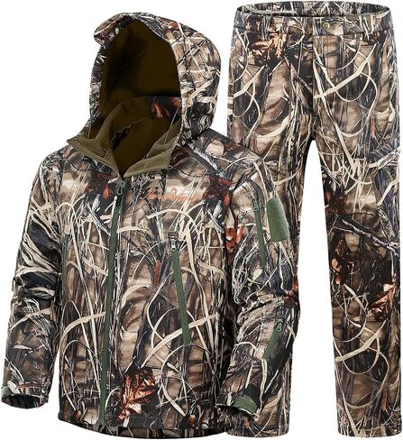 NEW VIEW Camo Hunting Clothes for Men,Quiet Warm Hunting Jacket and Pants,Water Resistant Hunting Suit for Deer Duck Bow Hunt in Saudi Arabia