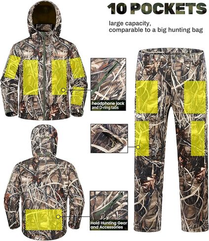 NEW VIEW Camo Hunting Clothes for Men,Quiet Warm Hunting Jacket and Pants,Water Resistant Hunting Suit for Deer Duck Bow Hunt in Saudi Arabia