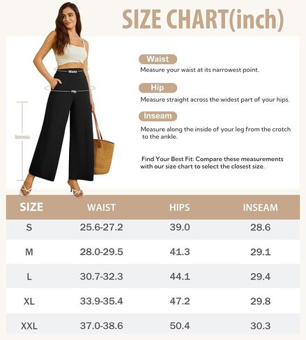 FireSwan Women's Wide Leg Work Pants High Elastic Waist Dress Palazzo Pants Trousers with Zipper Pockets in Saudi Arabia