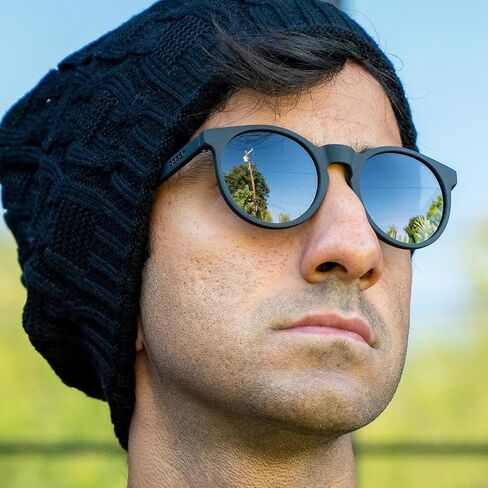 نظارات شمسية مستقطبة It's Not Black It's Obsidian من Goodr للرجال والنساء، إطارات صلبة سوداء مع عدسات عاكسة سوداء، حماية من الأشعة فوق البنفسجية 400، مانعة للانزلاق in Kuwait