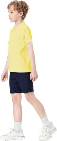 Toddler to Youth Stain Resistant Polo Shirts Kids Collared Golf T-Shirt School Uniform for Boys and Girls in Kuwait