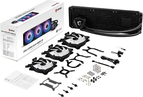 MSI مبرد سائل لوحدة المعالجة المركزية كور ليكويد S360 من ميج - شاشة IPS 2.4 انش - LGA 1700 جاهز - مبرد 360 ملم - مراوح ثلاثية صامتة 120 ملم P12 in Kuwait