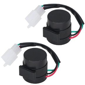 2 PCS Signal Flasher 3 Pins Round Turn Signal Flasher Relay Blinker Black Aftermarket Parts Fit for GY6 50-250cc Scooters Moped ATV Pit Dirt Bike Motorcycles.(2 PCS)