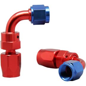 2pcs 6AN AN6 90 Degree Swivel Hose End Fitting Adapter for Braided CPE Fuel Hose