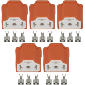 5 Sets 3 Pin H4 Ceramic Plug, H4 Right Angle Connector, H4 Socket, 7.8 Ceramic H4-2A
