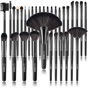 Make up Brushes, VANDER Professional 32pcs Makeup Brush Set, Makeup Brushes Set Foundation Blending Cosmetic Brush Set Kit,Black（Cosmetic bag not included）