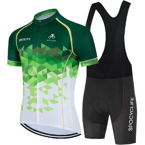 Cycling Jersey Men Set Short Sleeve Set MTB Cycling Jersey and Shorts Men Set with Gel Padded Summer