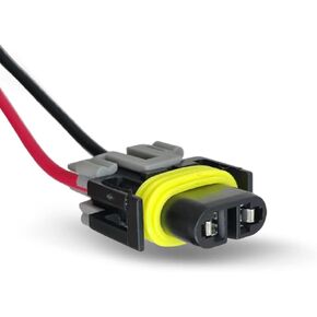1 Pack H11 Car Fog Light Harness, Vehicle Light Connector Accessories with Wire, OEM #DJ7028Y-2.8-21, Universal Waterproof Durable Automotive Lighting Bulb Pigtail Adapter (Black)