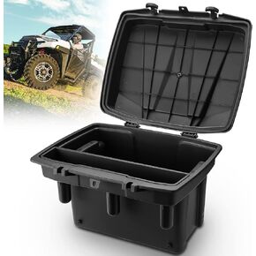 KEMIMOTO 21L/5.5Gal UTV Bed Storage Box w/Top Tool Tray Compatible with Polaris Ranger 1000 900 570 500/ Ranger XP/General 1000 2013-2023 2024 Rear Cargo Box