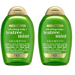 OGX قوة إضافية منتعشة لفروة الرأس + نعناع شجرة الشاي، شامبو منشط لفروة الرأس مع شجرة الشاي وزيت النعناع وبندق الساحرة، مواد خافضة للتوتر السطحي خالية من البارابين/الكبريتات، 13 أونصة سائلة in Kuwait