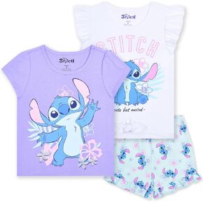 Disney Lilo & Stitch Girls T-Shirt, Tank Top, and Shorts 3 Piece Set