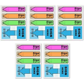 500pcs Stickers(5 Pack) Sign Here Labels, Initial Here Flags Stickers Sign Here Sign and Date Here Tabs Signature Message Tags with Dispenser Arrow Labels for School Office (Blue 1)