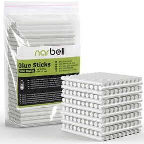 Mini Hot Glue Sticks (200 Pcs), 0.27" Diameter and 4" Long Hot Melt Glue Sticks,Assorted Colors,Safe & Non-Toxic, Perfect for Arts & Crafts (Transparent)