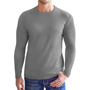 Ekouaer 2 Pack Mens Long Sleeve Shirts Crewneck Fleece Thermal Undershirts Midweight Sweatshirts Base Layer Pullover Tee Tops
