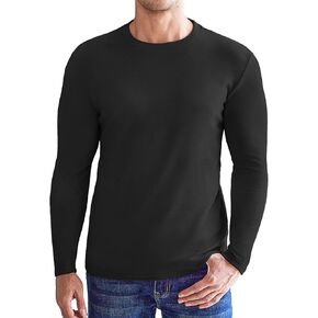 Ekouaer 2 Pack Mens Long Sleeve Shirts Crewneck Fleece Thermal Undershirts Midweight Sweatshirts Base Layer Pullover Tee Tops
