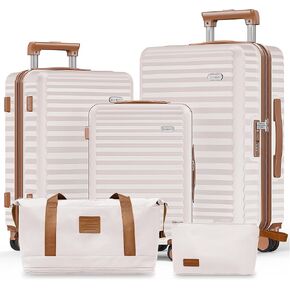 SHOWKOO مجموعات الأمتعة 3 قطع حقيبة قابلة للتوسيع مع عجلات دوارة مزدوجة قفل Tsa أزرق (20 بوصة/24 بوصة/28 بوصة) in Kuwait