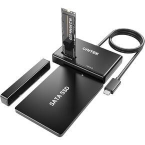 محول حاوية Unitek M.2 NVMe SSD - أداة قارئ محرك الأقراص الصلبة بسرعة 10 جيجابت في الثانية، محول Pcie NVMe مجاني محول USB خارجي 3.2 M2 SATA يدعم مفتاح M بأي أحجام M.2 2.5 بوصة /3.5 بوصة محرك أقراص الحالة الصلبة SATA