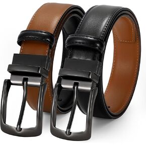 JASGOOD Boys Reversible Kids Belt for Boys Girls Leather Belt for School Uniforms Casual Jeans Pants