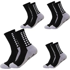 Anti Slip Athletic Grip Socks,Grip Soccer Socks with Grippers,Stretch Athletic Socks for Sports
