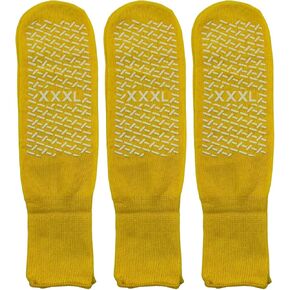 Double Tread Non-Skid XXX-Large (3XL) Bariatric Comfort Safety Socks Yellow