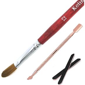 Acrylic Nail Brush Kolinsky Sable Nail Brushes for Acrylic Application, Acrylic Brushes for Nails with Wood Handle, Nail Brushes for Acrylic Powder Manicure (Size 8)
