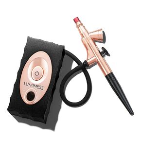 Luminess Air Icon Makeup Airbrush System and 4-Piece Foundation Starter Kit, Deep Coverage - Quick, Easy & Long Lasting Application - Includes Silk 4-In-1 Foundation, Highlighter & Blush